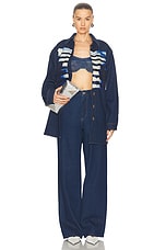 Jean Paul Gaultier Body Mariniere Denim Printed Straight Leg in Indigo, Light Blue, & Black, view 5, click to view large image.