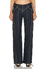 Jean Paul Gaultier Low Waist Large Denim Trouser in Indigo, view 1, click to view large image.