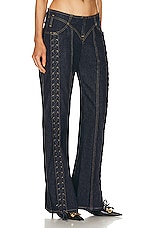 Jean Paul Gaultier Low Waist Large Denim Trouser in Indigo, view 2, click to view large image.