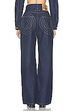 Jean Paul Gaultier Madonna Inspired Denim Pant in Indigo & Tabac, view 3, click to view large image.