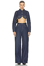 Jean Paul Gaultier Madonna Inspired Denim Pant in Indigo & Tabac, view 4, click to view large image.