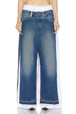 Jean Paul Gaultier Wide Leg in Vintage Blue & White, view 1, click to view large image.