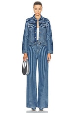 Jean Paul Gaultier Body Morphing Laser Print Straight Leg in Vintage Blue, view 4, click to view large image.