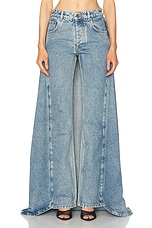 Jean Paul Gaultier X Shayne Oliver Fishtail Wide Leg in Light Blue, view 1, click to view large image.