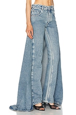 Jean Paul Gaultier X Shayne Oliver Fishtail Wide Leg in Light Blue, view 2, click to view large image.