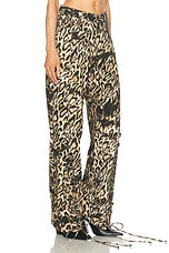 Jean Paul Gaultier Denim Pant With Lacing Detail in Beige, Brown, Dark Brown, & Black, view 2, click to view large image.