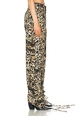 Jean Paul Gaultier Denim Pant With Lacing Detail in Beige, Brown, Dark Brown, & Black, view 3, click to view large image.