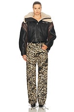 Jean Paul Gaultier Denim Pant With Lacing Detail in Beige, Brown, Dark Brown, & Black, view 5, click to view large image.