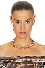 Jean Paul Gaultier Safety Pin Necklace in Gold, view 1, click to view large image.