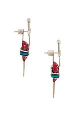 Jean Paul Gaultier Heart And Sword Earrings in Silver, view 3, click to view large image.
