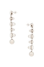 Jean Paul Gaultier Long Diamond Earring in Silver, view 3, click to view large image.