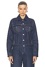 Jean Paul Gaultier Madonna Inspired Denim Jacket in Indigo & Tabac, view 1, click to view large image.