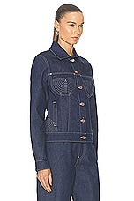 Jean Paul Gaultier Madonna Inspired Denim Jacket in Indigo & Tabac, view 2, click to view large image.