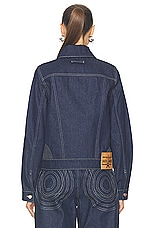Jean Paul Gaultier Madonna Inspired Denim Jacket in Indigo & Tabac, view 3, click to view large image.