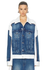 Jean Paul Gaultier Denim Jacket in Vintage Blue & White, view 1, click to view large image.