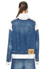 Jean Paul Gaultier Denim Jacket in Vintage Blue & White, view 3, click to view large image.