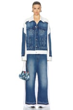 Jean Paul Gaultier Denim Jacket in Vintage Blue & White, view 4, click to view large image.