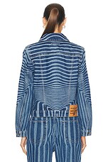 Jean Paul Gaultier Body Morphing Laser Print Denim Jacket in Vintage Blue, view 3, click to view large image.