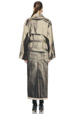 Jean Paul Gaultier Trench Trompe L'oeil Oversize Trench Coat in Sand & Black, view 4, click to view large image.