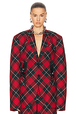 Jean Paul Gaultier Tartan Tailored Jacket in Red, Black, & White, view 1, click to view large image.