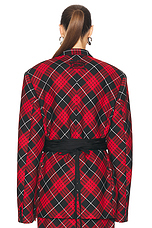 Jean Paul Gaultier Tartan Tailored Jacket in Red, Black, & White, view 3, click to view large image.