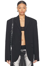 Jean Paul Gaultier Tailored Blazer With Body Mariniere Printed Lining in Black, view 1, click to view large image.