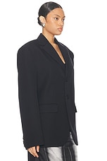 Jean Paul Gaultier Tailored Blazer With Body Mariniere Printed Lining in Black, view 3, click to view large image.