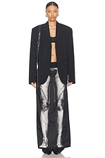 Jean Paul Gaultier Tailored Blazer With Body Mariniere Printed Lining in Black, view 5, click to view large image.