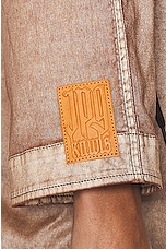 Jean Paul Gaultier X KNWLS Branded Patch Laced Jacket in Brown & Ecru, view 5, click to view large image.