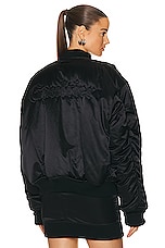 Jean Paul Gaultier Embroidered Oversize Bomber Jacket in Black, view 1, click to view large image.