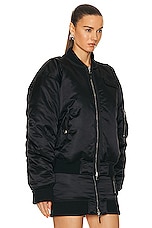 Jean Paul Gaultier Embroidered Oversize Bomber Jacket in Black, view 3, click to view large image.