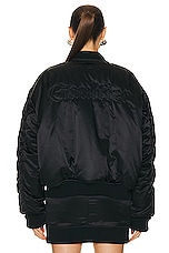 Jean Paul Gaultier Embroidered Oversize Bomber Jacket in Black, view 4, click to view large image.
