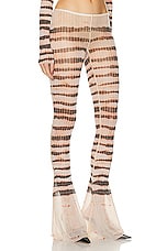 Jean Paul Gaultier X KNWLS Low Waist Striped Washed Mariniere Flare Legging in Ecru & Brown, view 2, click to view large image.