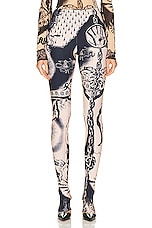 Jean Paul Gaultier Printed Heraldique Legging in Nude & Navy, view 1, click to view large image.