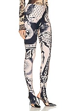 Jean Paul Gaultier Printed Heraldique Legging in Nude & Navy, view 2, click to view large image.