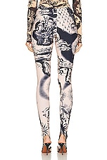 Jean Paul Gaultier Printed Heraldique Legging in Nude & Navy, view 3, click to view large image.