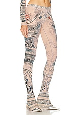 Jean Paul Gaultier Printed Soleil Flare Trouser in Nude, Blue, & Red, view 2, click to view large image.