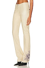 Jean Paul Gaultier Tattoo Detail Flare Trouser in Nude & Navy, view 3, click to view large image.