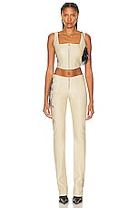 Jean Paul Gaultier Tattoo Detail Flare Trouser in Nude & Navy, view 5, click to view large image.