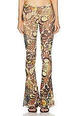 Jean Paul Gaultier Papillon Mesh Pant in Yellow & Multicolor, view 1, click to view large image.