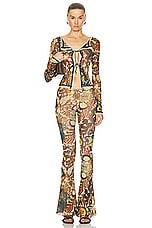 Jean Paul Gaultier Papillon Mesh Pant in Yellow & Multicolor, view 5, click to view large image.