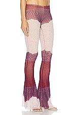 Jean Paul Gaultier Cartouche Mesh Flare Pant in Red, White, & Burgundy, view 2, click to view large image.