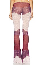 Jean Paul Gaultier Cartouche Mesh Flare Pant in Red, White, & Burgundy, view 3, click to view large image.