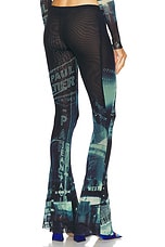 Jean Paul Gaultier Pigalle Mesh Flare Printed Trouser in Navy, Light Blue, White, & Black, view 4, click to view large image.