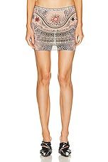 Jean Paul Gaultier Printed Soleil Mini Skirt in Nude, Blue, & Red, view 1, click to view large image.