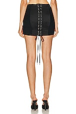Jean Paul Gaultier Conical Topstitches Mini Skirt in Black, view 3, click to view large image.