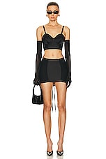Jean Paul Gaultier Conical Topstitches Mini Skirt in Black, view 4, click to view large image.