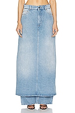 Jean Paul Gaultier Denim Pant Skirt in Light Blue, view 1, click to view large image.