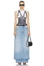 Jean Paul Gaultier Denim Pant Skirt in Light Blue, view 4, click to view large image.