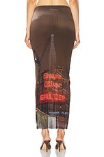 Jean Paul Gaultier X Shayne Oliver Mesh City Long Skirt in Brown, Green, Blue, & Red, view 4, click to view large image.